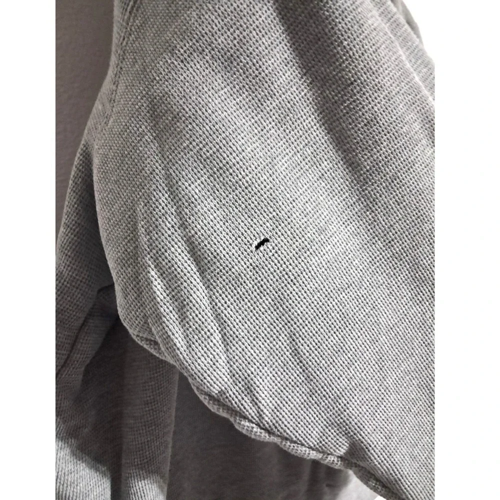Quiksilver Zip Up Hoodie Boys XL Vtg Y2K Gray‎ Waffle Knit Sherpa Lined Graphic